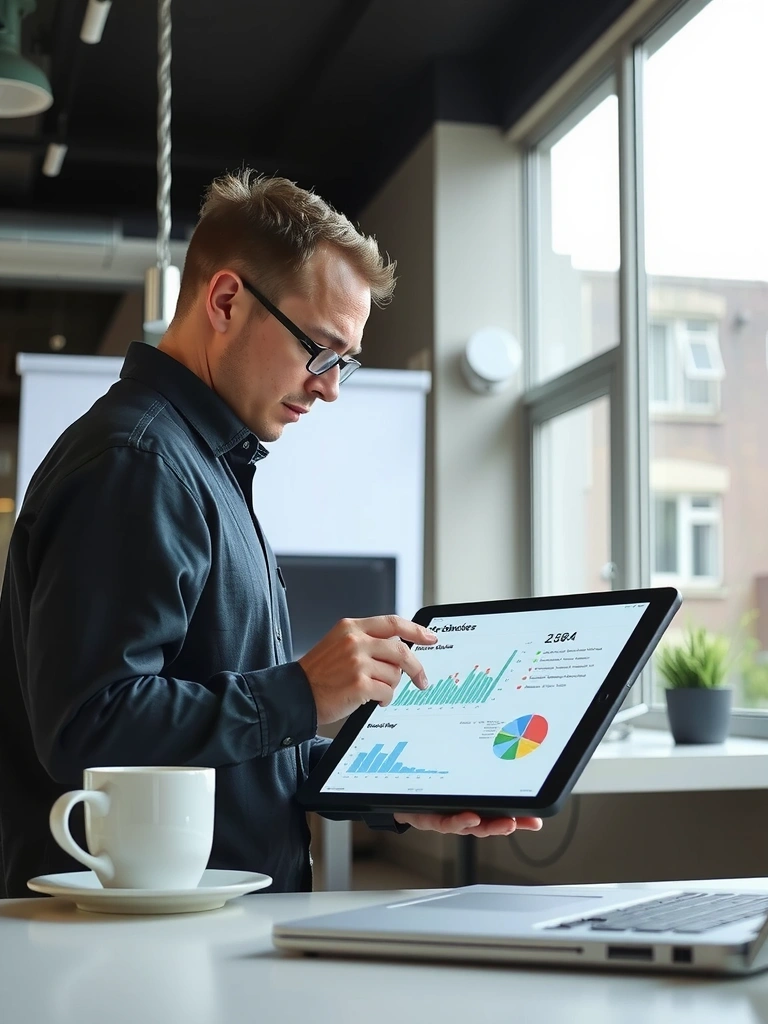 Ingeniero revisando datos